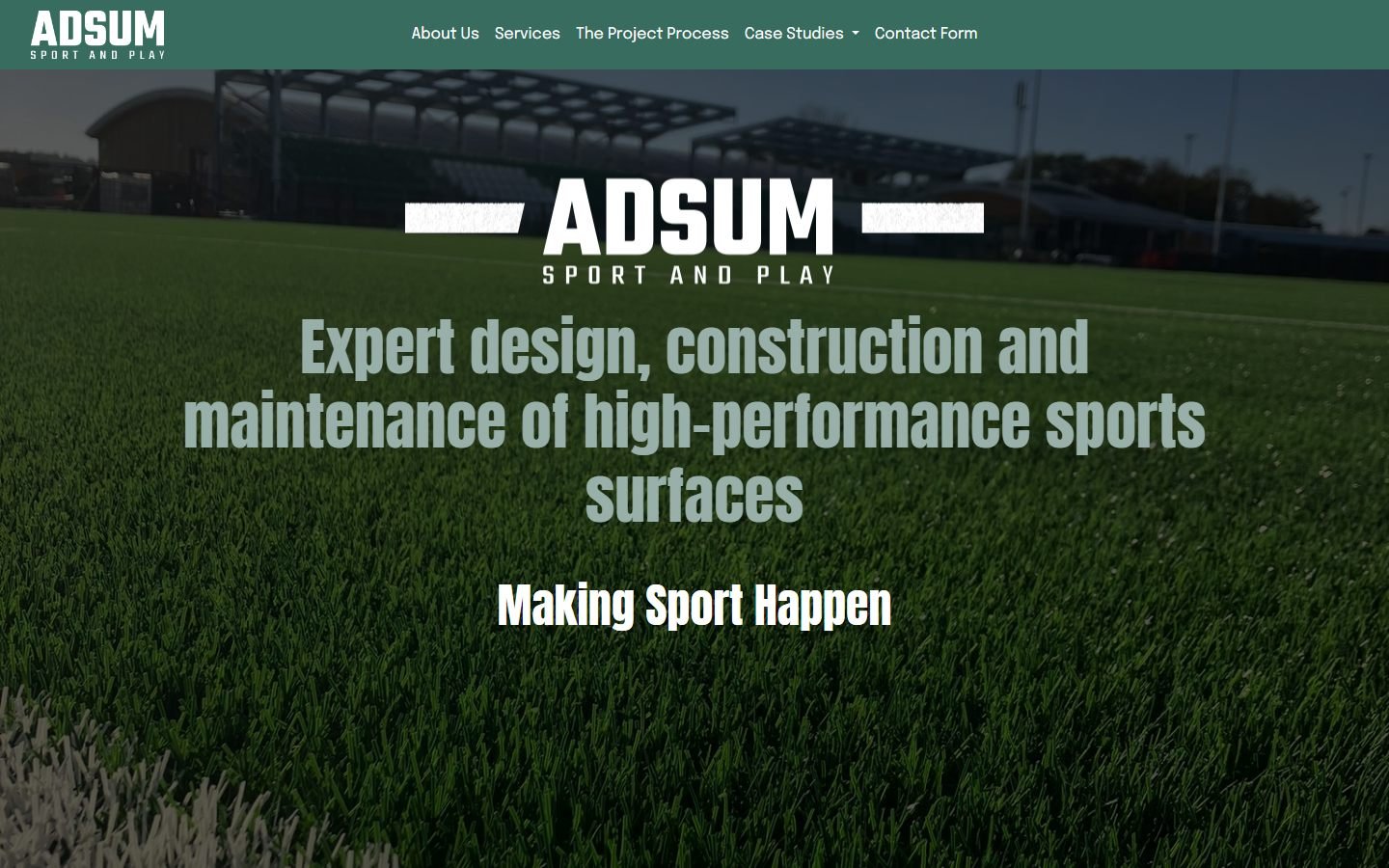 The Adsum Sport and Play home page