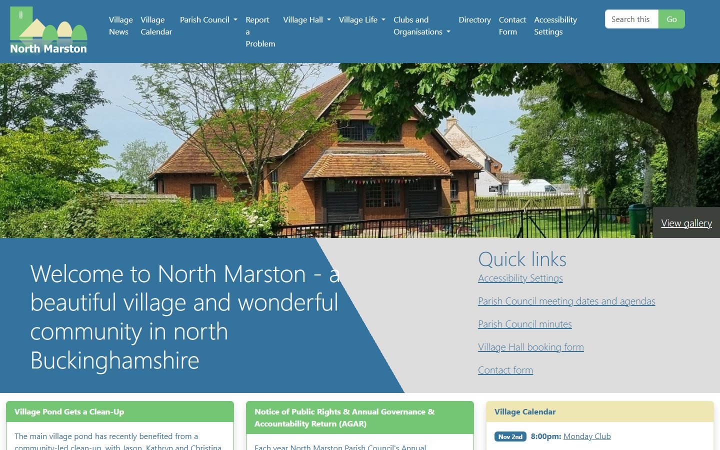 The North Marston Parish Council home page
